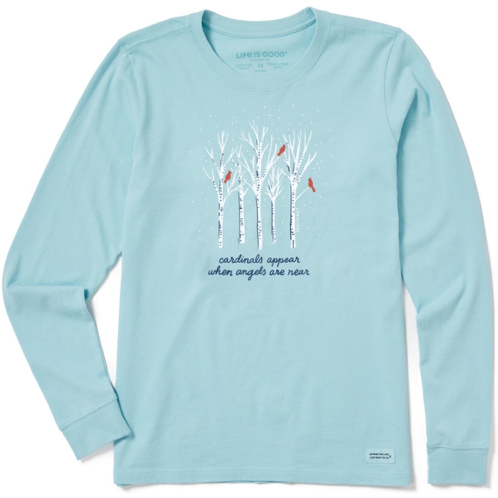 LIFE IS GOOD Long-Sleeved Cardinals/Angels Blue T-Shirt Winter Collection Sz S